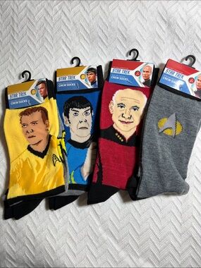 Star Trek Crew Socks Pack — Yellow, Blue, Red & Gray